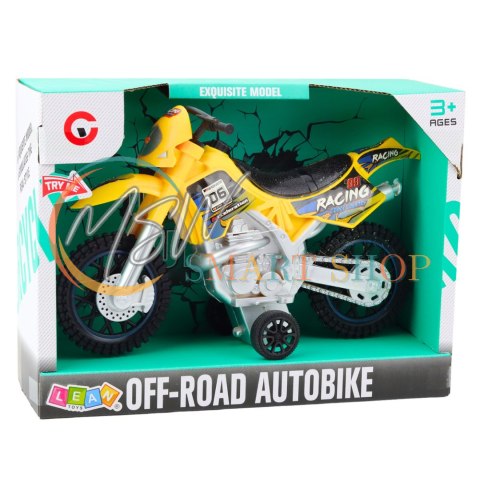 Motor Crossowy Off-Road Napęd Światła Dźwięki Żółty Motor Crossowy Off-Road Napęd Światła Dźwięki Żółty