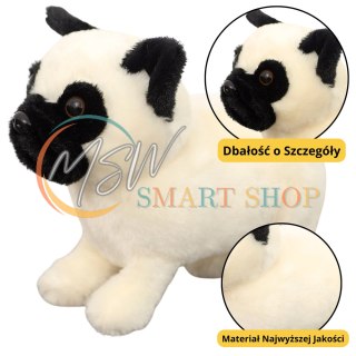 Pluszowa Maskotka Przytulanka Pies Mops Biały 19cm
