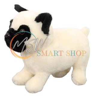 Pluszowa Maskotka Przytulanka Pies Mops Biały 19cm