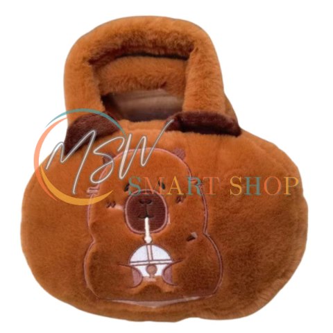 Torba Pluszowa Z Kapibarą Z Kubkiem Brązowy 20cm Torba Pluszowa Z Kapibarą Z Kubkiem Brązowy 20cm