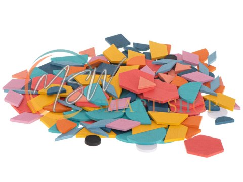Układanka drewniana Tangram montessori kolorowa mozaika kształty 180 el.