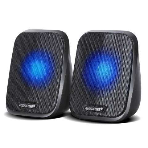 Głośniki komputerowe 6W USB minijack Black Audiocore AC835 LED Głośniki komputerowe 6W USB minijack Black Audiocore AC835 LED
