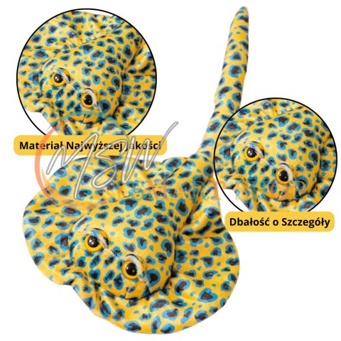 Maskotka Pluszowa Płaszczka Przytulanka Żółta W Kropki 50cm Maskotka Pluszowa Płaszczka Przytulanka Żółta W Kropki 50cm