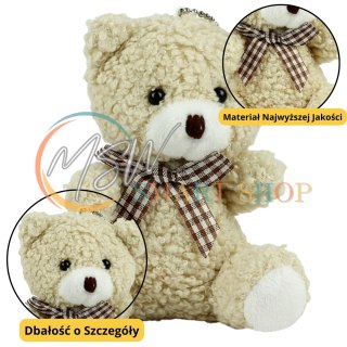 Miś Pluszowy Brelok Zawieszka Ozdoba Beżowy 8cm