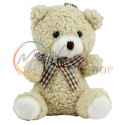 Miś Pluszowy Brelok Zawieszka Ozdoba Beżowy 8cm