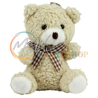 Miś Pluszowy Brelok Zawieszka Ozdoba Beżowy 8cm