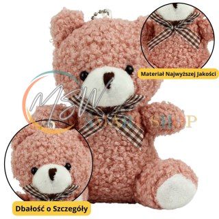 Miś Pluszowy Brelok Zawieszka Ozdoba Różowy 8cm
