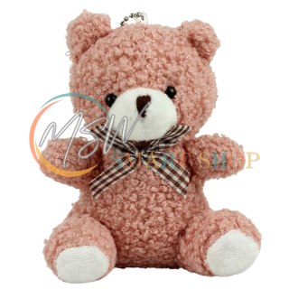 Miś Pluszowy Brelok Zawieszka Ozdoba Różowy 8cm