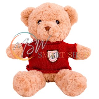 Pluszowa Maskotka Przytulanka Miś Beżowy Czerwony Sweterek 40cm