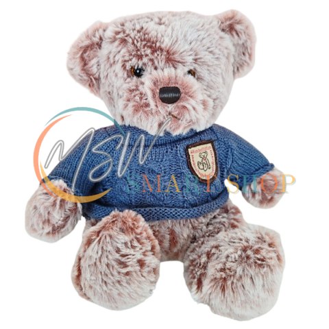 Pluszowa Maskotka Przytulanka Miś Szary Niebieski Sweterek 21cm Pluszowa Maskotka Przytulanka Miś Szary Niebieski Sweterek 21cm