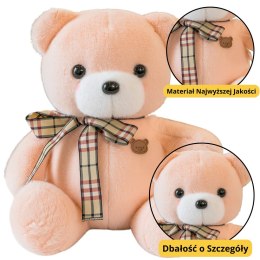 Pluszowa Maskotka Przytulanka Miś Z Kokardką Kremowy 23cm