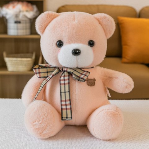 Pluszowa Maskotka Przytulanka Miś Z Kokardką Kremowy 23cm Pluszowa Maskotka Przytulanka Miś Z Kokardką Kremowy 23cm