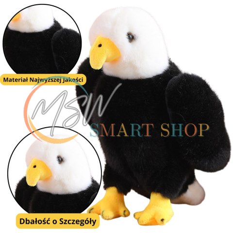 Pluszowy Orzeł Ptak Pluszak Maskotka Przytulanka Czarno Biały 25cm Pluszowy Orzeł Ptak Pluszak Maskotka Przytulanka Czarno Biały 25cm