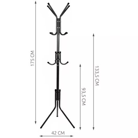 Wieszak stojący 170cm - czarny Ruhhy 23815 Wieszak stojący 170cm - czarny Ruhhy 23815