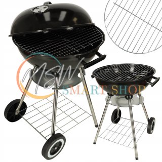 Grill ogrodowy węglowy na brykiet zamykany z pokrywą wentylacją i półką