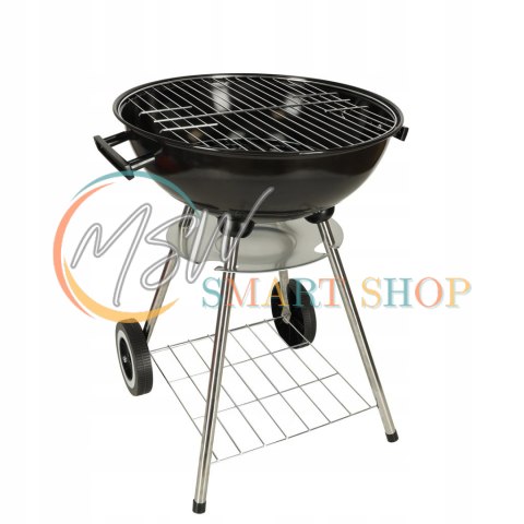 Grill ogrodowy węglowy na brykiet zamykany z pokrywą wentylacją i półką Grill ogrodowy węglowy na brykiet zamykany z pokrywą wentylacją i półką