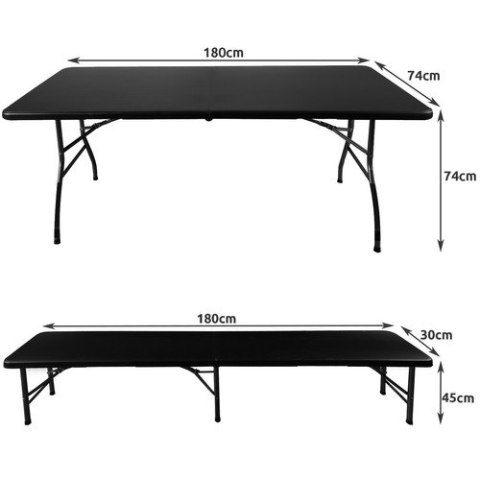 Stół ogrodowy składany 180cm + 2 ławki- czarny Stół ogrodowy składany 180cm + 2 ławki- czarny