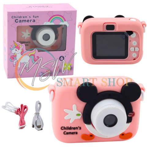 Aparat Cyfrowy Dla Dzieci Myszka Różowy 48Mpx HD 1080P Aparat Cyfrowy Dla Dzieci Myszka Różowy 48Mpx HD 1080P