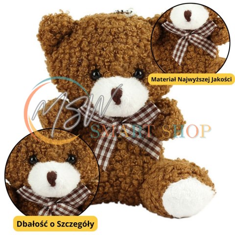 Miś Pluszowy Brelok Zawieszka Ozdoba Brązowy 8cm Miś Pluszowy Brelok Zawieszka Ozdoba Brązowy 8cm