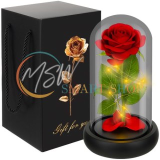 Róża w szkle- świecąca Ruhhy 25682