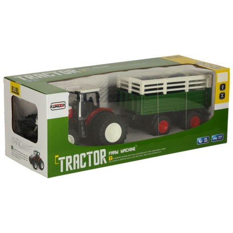 Traktor RC zdalnie sterowany ciągnik rolniczy z przyczepą pilot farma prezent 2,4G 3,7V 500mAh Traktor RC zdalnie sterowany ciągnik rolniczy z przyczepą pilot farma prezent 2,4G 3,7V 500mAh