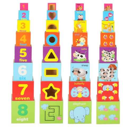 Wieża edukacyjna drewniana sorter kształty nauka liczenia 71cm XXL Wieża edukacyjna drewniana sorter kształty nauka liczenia 71cm XXL