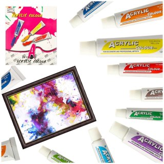 Farby akrylowe w tubkach tubce duży zestaw 12 ml x 24 kolory