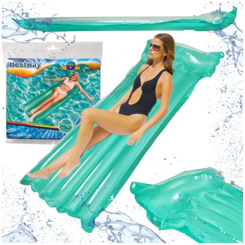 Materac dmuchany plażowy do pływania na basen wodę BESTWAY 44013 niebieski 90kg 183cm Materac dmuchany plażowy do pływania na basen wodę BESTWAY 44013 niebieski 90kg 183cm