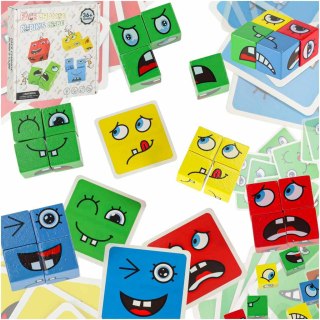 Klocki kreatywne montessori wyzwania zmieniające twarz emocje