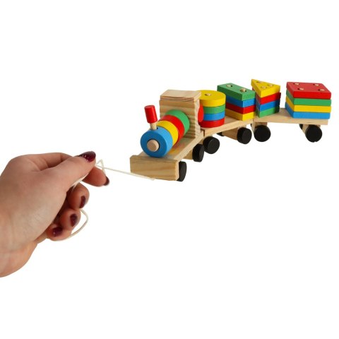 Kolejka pociąg lokomotywa klocki drewniane sorter układanka zręcznościowa 30cm Kolejka pociąg lokomotywa klocki drewniane sorter układanka zręcznościowa 30cm