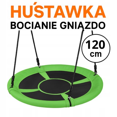 Huśtawka Ogrodowa Bocianie Gniazdo 120cm Zielona Wisząca XXL Huśtawka Ogrodowa Bocianie Gniazdo 120cm Zielona Wisząca XXL