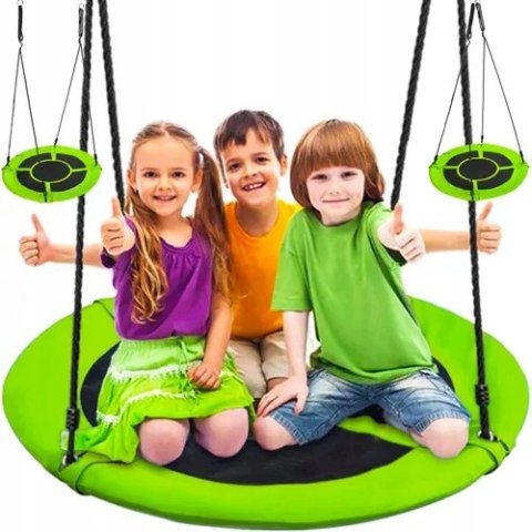 Huśtawka Ogrodowa Bocianie Gniazdo 120cm Zielona Wisząca XXL Huśtawka Ogrodowa Bocianie Gniazdo 120cm Zielona Wisząca XXL