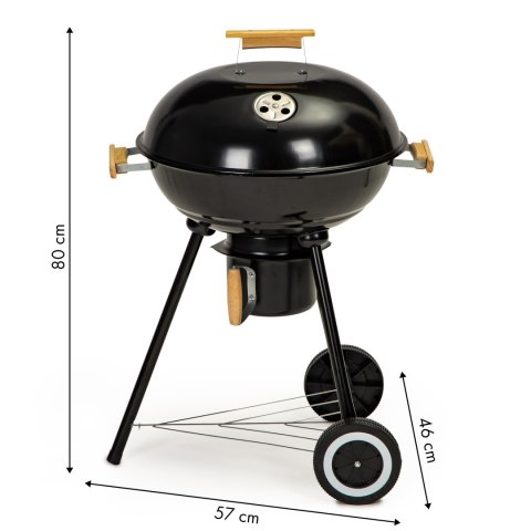 Grill ogrodowy z pokrywą popielnik metalowa półka koła transportowe MultiGarden Grill ogrodowy z pokrywą popielnik metalowa półka koła transportowe MultiGarden