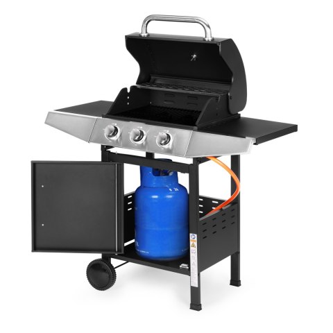 Grill gazowy ogrodowy 10.2 kW duży ruszt 3 palniki termometr reduktor MultiGarden Grill gazowy ogrodowy 10.2 kW duży ruszt 3 palniki termometr reduktor MultiGarden