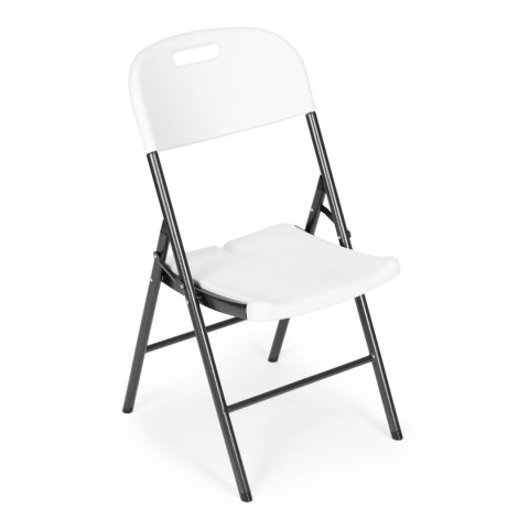 Komplet 4 krzeseł składanych zestaw cateringowy metal HDPE białe ModernHome Komplet 4 krzeseł składanych zestaw cateringowy metal HDPE białe ModernHome