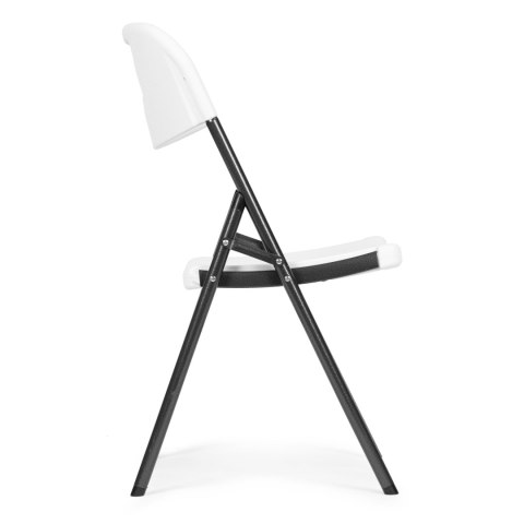 Komplet 4 krzeseł składanych zestaw cateringowy metal HDPE białe ModernHome Komplet 4 krzeseł składanych zestaw cateringowy metal HDPE białe ModernHome