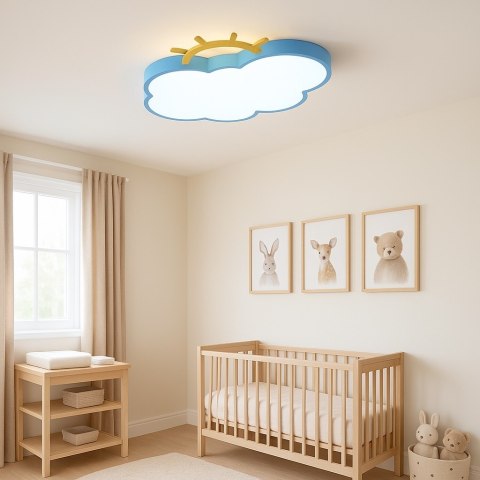 Lampa LED sufitowa plafon do pokoju dziecięcego ściemniana LUMELA + pilot chmurka niebieska Lampa LED sufitowa plafon do pokoju dziecięcego ściemniana LUMELA + pilot chmurka niebieska