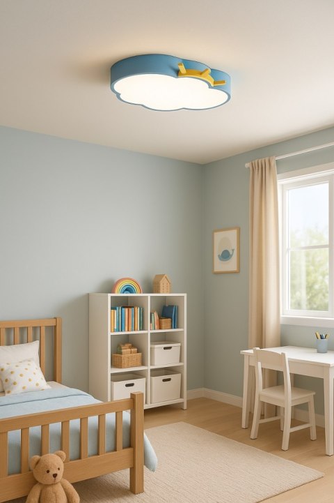 Lampa LED sufitowa plafon do pokoju dziecięcego ściemniana LUMELA + pilot chmurka niebieska Lampa LED sufitowa plafon do pokoju dziecięcego ściemniana LUMELA + pilot chmurka niebieska