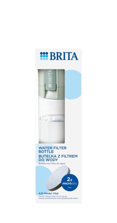 Butelka filtrująca Brita Vital pastelowa zieleń 2 dyski Butelka filtrująca Brita Vital pastelowa zieleń 2 dyski