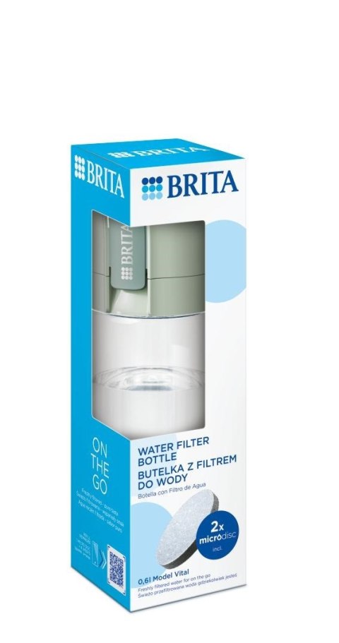 Butelka filtrująca Brita Vital pastelowa zieleń 2 dyski Butelka filtrująca Brita Vital pastelowa zieleń 2 dyski