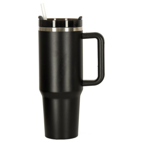 Kubek termiczny ze słomką i uchwytem termos 1200ml czarny Kubek termiczny ze słomką i uchwytem termos 1200ml czarny