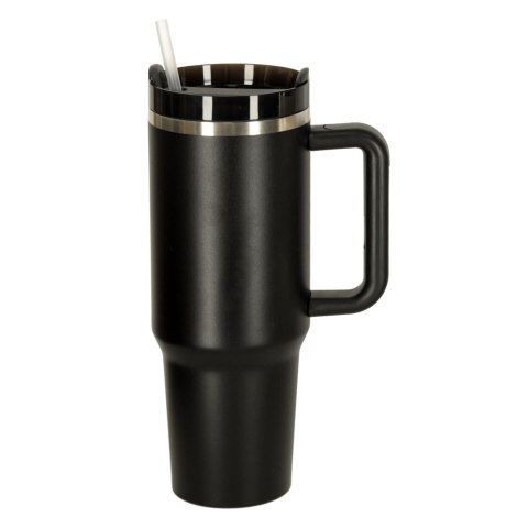 Kubek termiczny ze słomką i uchwytem termos 1200ml czarny Kubek termiczny ze słomką i uchwytem termos 1200ml czarny