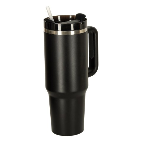 Kubek termiczny ze słomką i uchwytem termos 1200ml czarny Kubek termiczny ze słomką i uchwytem termos 1200ml czarny
