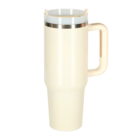 Kubek termiczny ze słomką i uchwytem termos 1200ml kremowy Kubek termiczny ze słomką i uchwytem termos 1200ml kremowy